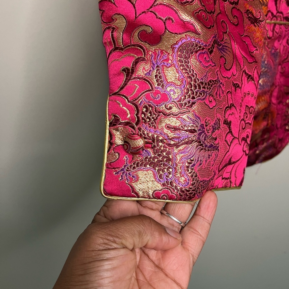 Vintage Charlotte Ford II Metallic Embroidered Silk Blend Blazer Size 12 - Picture 8 of 13